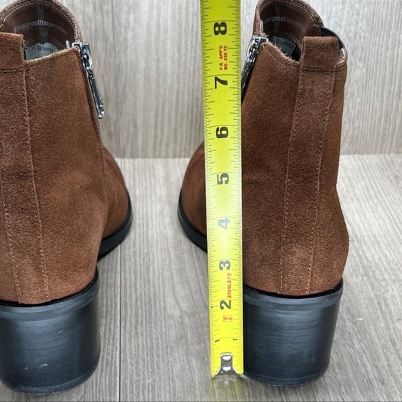 Blondo Ankle Boots Womens Sz 9M Chelsea Waterproof Heel Side Zip Leather Brown - Picture 8 of 9